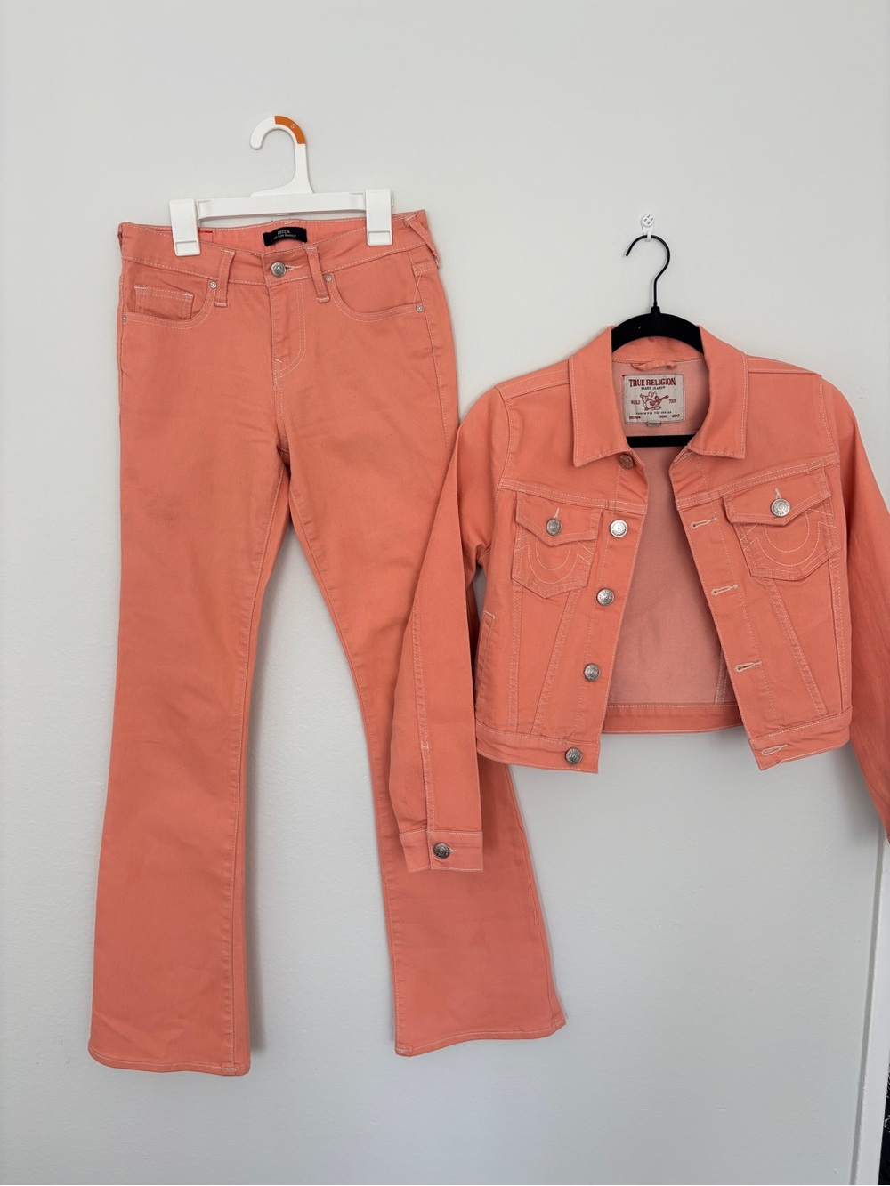 True Religion Coral Flare Jeans with Matching Denim Jacket